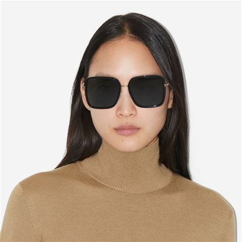 burberry oversize square sunglasses|burberry sunglasses oversized gold leaf.